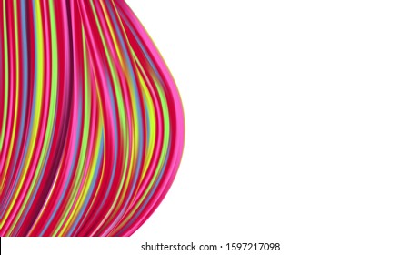 Light Template for Cover, Poster, Banner, Greeting Card. Creative Neon Pink, Blue, Violet Background. Modern Digital Pattern with Rainbow Brush Strokes. Abstract Realistic Minimal Watercolor Layout.