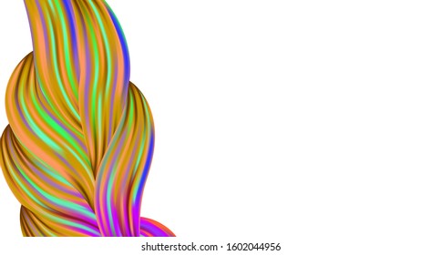 Light Template for Cover, Poster, Banner, Greeting Card. Abstract Realistic Creative Neon Pink, Blue, Violet Background. Minimal Watercolor Layout. Modern Digital Pattern with Rainbow Brush Strokes.