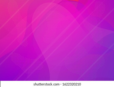 Light Template for Cover, Poster, Banner, Greeting Card. Creative Neon Pink, Blue, Violet Background. Abstract Bubbles in Memphis Style. Modern Digital Pattern with Fluid Shapes. Minimal Cover Layout.
