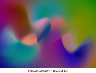 Light Template for Cover, Poster, Banner, Greeting Card. Modern Digital Pattern with Fluid Shapes. Abstract Curves and Lines. Creative Neon Pink, Blue, Violet Background. Minimal Watercolor Layout.