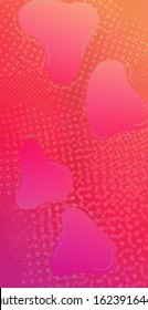 Light Template for Cover, Poster, Banner, Greeting Card. Abstract Bubbles in Memphis Style. Creative Neon Pink Background. Modern Digital Pattern with Fluid Shapes. Minimal Cover Layout.