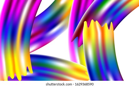 Light Template for Cover, Poster, Banner, Greeting Card. Creative Neon Pink, Blue, Violet Background. Minimal Watercolor Layout. Abstract Realistic Modern Digital Pattern with Rainbow Brush Strokes.