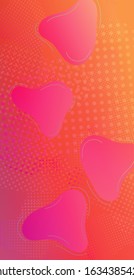 Light Template for Cover, Poster, Banner, Greeting Card. Creative Neon Pink Background. Modern Digital Pattern with Fluid Shapes. Minimal Cover Layout. Abstract Bubbles in Memphis Style.