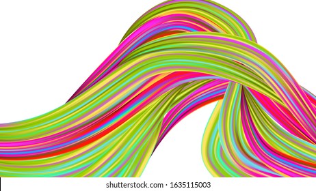 Light Template for Cover, Poster, Banner, Greeting Card. Modern Digital Pattern with Rainbow Brush Strokes. Abstract Realistic Minimal Watercolor Layout. Creative Neon Pink, Blue, Violet Background.