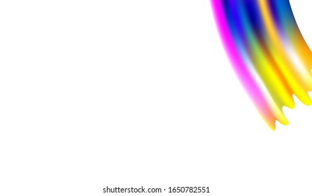 Light Template for Cover, Poster, Banner, Greeting Card. Creative Neon Pink, Blue, Violet Background. Abstract Realistic Minimal Watercolor Layout. Modern Digital Pattern with Rainbow Brush Strokes.