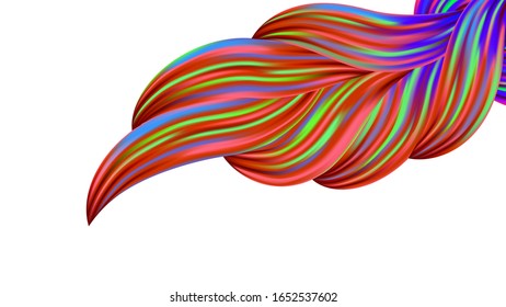 Light Template for Cover, Poster, Banner, Greeting Card. Minimal Watercolor Layout. Modern Digital Pattern with Rainbow Brush Strokes. Abstract Realistic Creative Neon Pink, Blue, Violet Background.