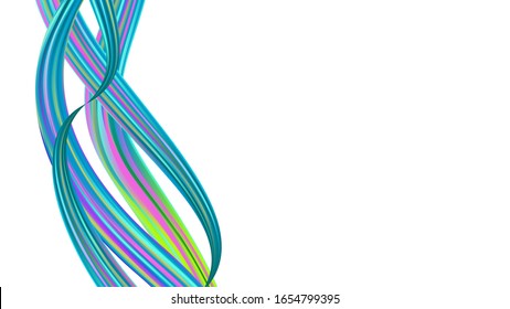Light Template for Cover, Poster, Banner, Greeting Card. Abstract Realistic Creative Neon Pink, Blue, Violet Background. Modern Digital Pattern with Rainbow Brush Strokes. Minimal Watercolor Layout.