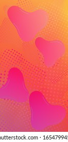 Light Template for Cover, Poster, Banner, Greeting Card. Modern Digital Pattern with Fluid Shapes. Minimal Cover Layout. Abstract Bubbles in Memphis Style. Creative Neon Pink Background.