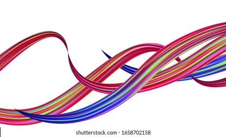 Light Template for Cover, Poster, Banner, Greeting Card. Minimal Watercolor Layout. Abstract Realistic Creative Neon Pink, Blue, Violet Background. Modern Digital Pattern with Rainbow Brush Strokes.