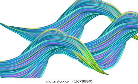 Light Template for Cover, Poster, Banner, Greeting Card. Minimal Watercolor Layout. Modern Digital Pattern with Rainbow Brush Strokes. Abstract Realistic Creative Neon Pink, Blue, Violet Background.