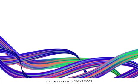 Light Template for Cover, Poster, Banner, Greeting Card. Minimal Watercolor Layout. Creative Neon Pink, Blue, Violet Background. Modern Digital Pattern with Rainbow Brush Strokes. Abstract Realistic