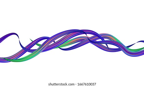 Light Template for Cover, Poster, Banner, Greeting Card. Modern Digital Pattern with Rainbow Brush Strokes. Minimal Watercolor Layout. Abstract Realistic Creative Neon Pink, Blue, Violet Background.