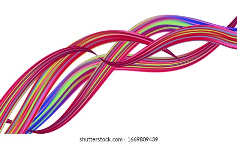 Light Template for Cover, Poster, Banner, Greeting Card. Minimal Watercolor Layout. Creative Neon Pink, Blue, Violet Background. Modern Digital Pattern with Rainbow Brush Strokes. Abstract Realistic