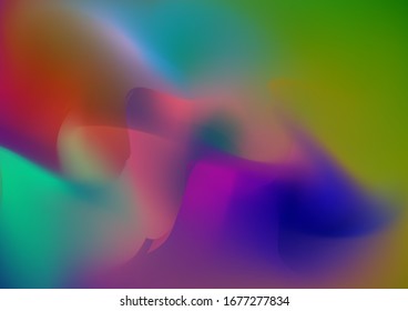 Light Template for Cover, Poster, Banner, Greeting Card. Minimal Watercolor Layout. Abstract Curves and Lines. Modern Digital Pattern with Fluid Shapes. Creative Neon Pink, Blue, Violet Background.