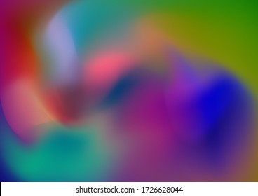 Light Template for Cover, Poster, Banner, Greeting Card. Creative Neon Pink, Blue, Violet Background. Minimal Watercolor Layout. Abstract Curves and Lines. Modern Digital Pattern with Fluid Shapes.