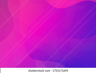 Plantilla ligera para carátula, afiche, pancarta, tarjeta de felicitación. Patrón digital moderno con formas fluidas. Fondo Creativo Neon Rosa, Azul, Violeta. Burbujas y puntos abstractos. Disposición mínima de la cubierta.