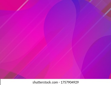 Light Template for Cover, Poster, Banner, Greeting Card. Modern Digital Pattern with Fluid Shapes. Minimal Cover Layout. Creative Neon Pink, Blue, Violet Background. Abstract Bubbles in Memphis Style.