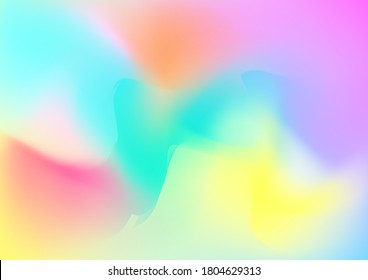 Light Template for Cover, Poster, Banner, Greeting Card. Creative Neon Pink, Blue, Violet Background. Abstract Curves and Lines. Minimal Watercolor Layout. Modern Digital Pattern with Fluid Shapes.