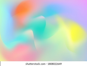 Light Template for Cover, Poster, Banner, Greeting Card. Modern Digital Pattern with Fluid Shapes. Minimal Watercolor Layout. Abstract Curves and Lines. Creative Neon Pink, Blue, Violet Background.