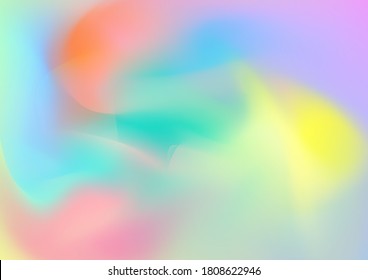Light Template for Cover, Poster, Banner, Greeting Card. Abstract Curves and Lines. Minimal Watercolor Layout. Creative Neon Pink, Blue, Violet Background. Modern Digital Pattern with Fluid Shapes.