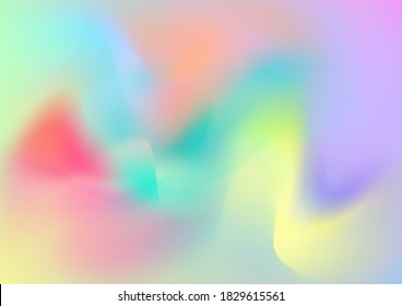 Light Template for Cover, Poster, Banner, Greeting Card. Abstract Curves and Lines. Minimal Watercolor Layout. Creative Neon Pink, Blue, Violet Background. Modern Digital Pattern with Fluid Shapes.
