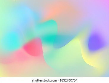Light Template for Cover, Poster, Banner, Greeting Card. Creative Neon Pink, Blue, Violet Background. Abstract Curves and Lines. Minimal Watercolor Layout. Modern Digital Pattern with Fluid Shapes.