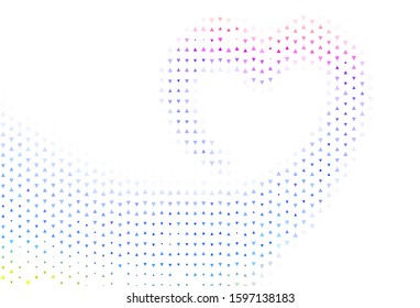 Light template with crystals, triangles. Illustration with set of colorful triangles. Pattern for websites.