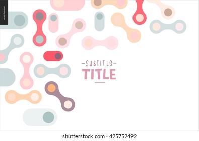 Light template design mockup vector banner - rounded colorful shapes isolated on white background accompanied with a title template