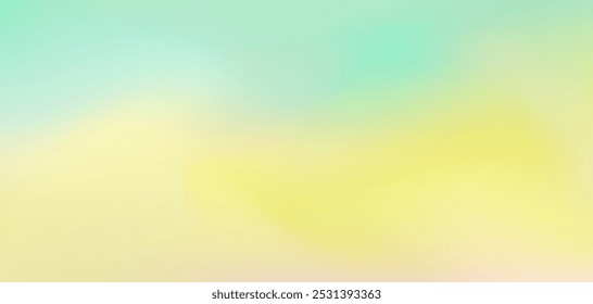 Fondo de acuarela digital líquida de colores amarillo y azul azulado de prado suave claro. Abstractas fondo liso del paisaje de la naturaleza para el Diseño web de la UI, cartel del verano, concepto del negocio