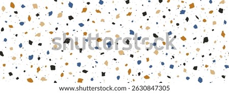 Light Terrazzo seamless pattern. Repeating granite stone texture. Color Italian mosaic surface design for paving, floor tile swatch, decoration. Repeated Venetian marble background concept. Vector