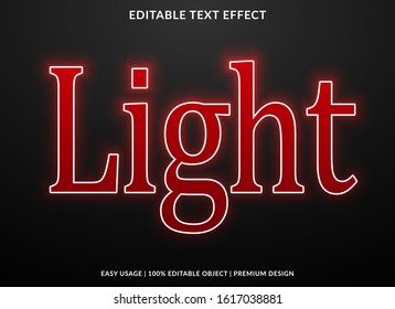 light text effect template with neon type style and bright concept use for brand label and logotype 