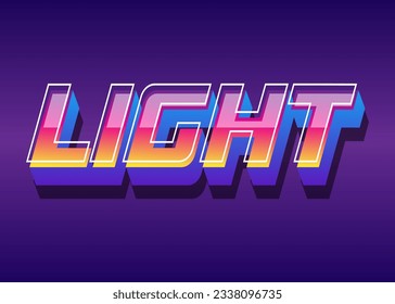 LIGHT Text effect vector background. Vector eps 10