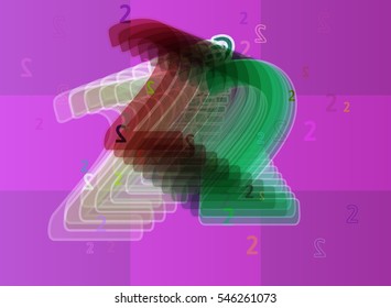 light textile over decoration, group around pretty Number 2