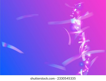 Textura ligera. Fóleo festivo. Fondo irlandés. Efecto de partido rosado. Elemento metálico. Holograma Tinsel. Arte de lujo. Luz solar láser multicolor. Textura de luz morada