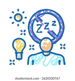 vetor de esboço de ícone de doodle de terapia de luz. sinal de terapia de luz. ilustração de símbolo isolado