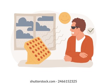 Light therapy isolated concept vector illustration. Lack of sunlight, artificial light devices, seasonal depression treatment, insomnia cure, heliotherapy box, mental health vector concept.