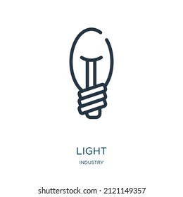 light thin line icon. bulb, idea linear icons from industry concept isolated outline sign. Vector illustration symbol element for web design and apps.