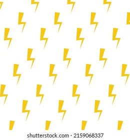 Light thunderbolt seamless pattern, stroke thunderstorm background. Vector, illustration. yellow stylized zippers, wallpaper for phone with hunderstorm, lightning thunder, cartoon shock dicoration