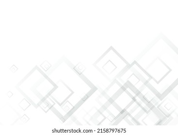 Light Tile Digital Vector  Background. Minimal Element Banner. Gray Geometric Pattern. White Shape Texture.