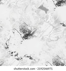 Light Tile Texture. White Water Color. White Elegant Texture. Grey Alcohol Ink. Gray Tile Paint. White Marble Watercolor. Grey Abstract Ink Background. Modern Seamless Painting. Marble Wall Background