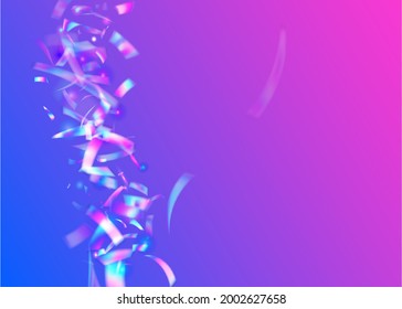 Light Tinsel. Blur Design. Birthday Sparkles. Luxury Art. Kaleidoscope Confetti. Purple Disco Background. Unicorn Foil. Shiny Christmas Illustration. Blue Light Tinsel