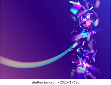 Light Tinsel. Fiesta Foil. Retro Celebrate Gradient. Iridescent Confetti. Cristal Sparkles. Pink Shiny Background. Fantasy Art. Blur Flyer. Purple Light Tinsel