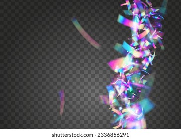 Light Tinsel. Neon Texture. Blue Metal Sparkles. Laser Vaporwave Template. Blur Flyer. Festive Foil. Bokeh Confetti. Digital Art. Purple Light Tinsel