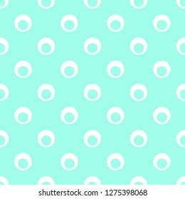 Light tirquoise vector seamless pattern with ring shapes