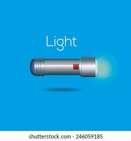 light torch vector illustration blue background