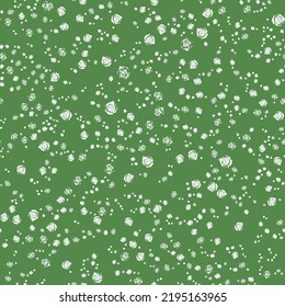 light tosca green background with white flowers roses floral seamless pattern vector illustration Pretty flowers on black background. Printing with small flowers. Ditsy print. Seamless texture