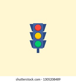 Light traffic icon flat element. Vector illustration of light traffic icon flat isolated on clean background for your web mobile app logo design.