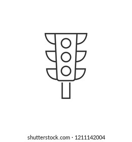 light, traffic line icon. Simple, modern flat vector illustration for mobile app, website or desktop app on gray background