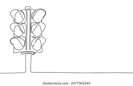 Light traffic one line continuous. light traffic line art. Hand drawn vector art