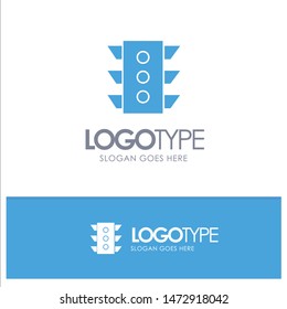 Light, Traffic, signal, Navigation, rule Blue Solid Logo with place for tagline